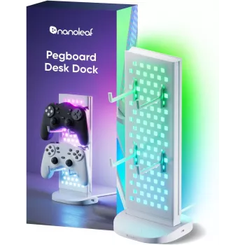 Nanoleaf Pegboard Desk Dock, Bianco | 15 W | RGB