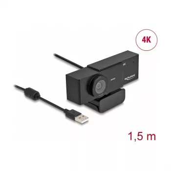 Webcam DeLOCK 96400 8 MP 3840 x 2160 pixel USB 2.0 nero