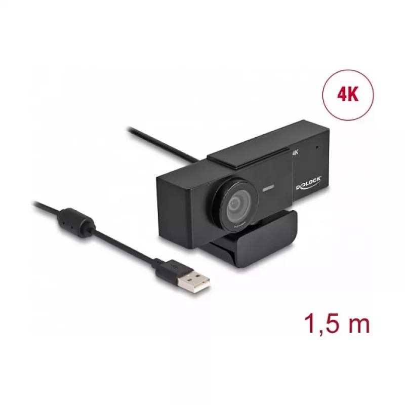 Webcam DeLOCK 96400 8 MP 3840 x 2160 pixel USB 2.0 nero