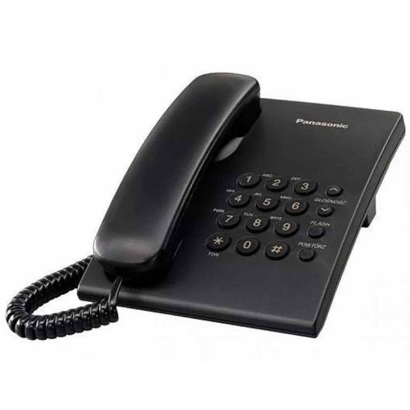 Telefono con filo Panasonic KX-TS500 nero con identificazione chiamante e vivavoce
