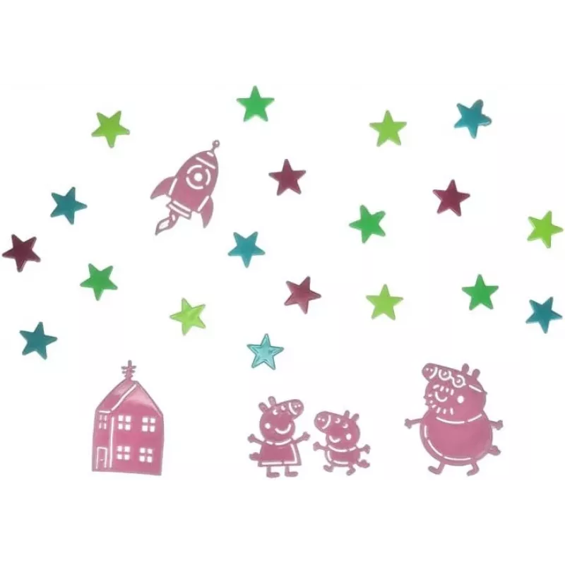 Adesivi da parete Hasbro Peppa Pig PP13870PP Glow in the Dark Stars