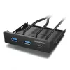 Graugear G-MP01 pannello frontale multiplo con hub USB a 3 porte, 1x USB-C 3.2 Gen2 + 2x USB-A 3.0, nero
