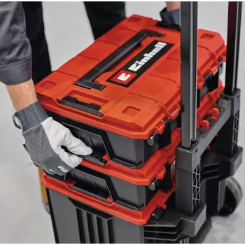 Valigetta per attrezzi Einhell E-Case Tower nero rosso polipropilene resistente al calore protezione dagli schizzi