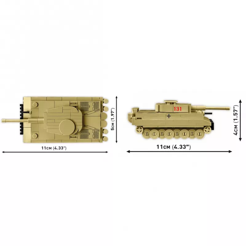Kit di costruzione Cobi Tiger I 131 — 144 pezzi, età consigliata 6+, verde