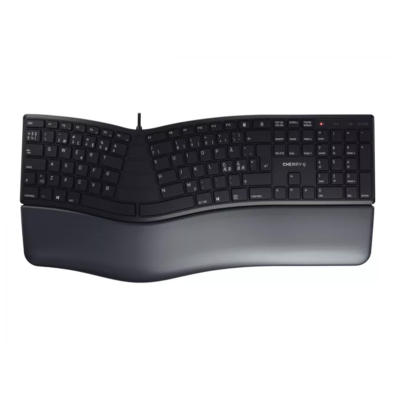 CHERRY KC 4500 ERGO Tastiera Universale USB QWERTY Nordico Nero