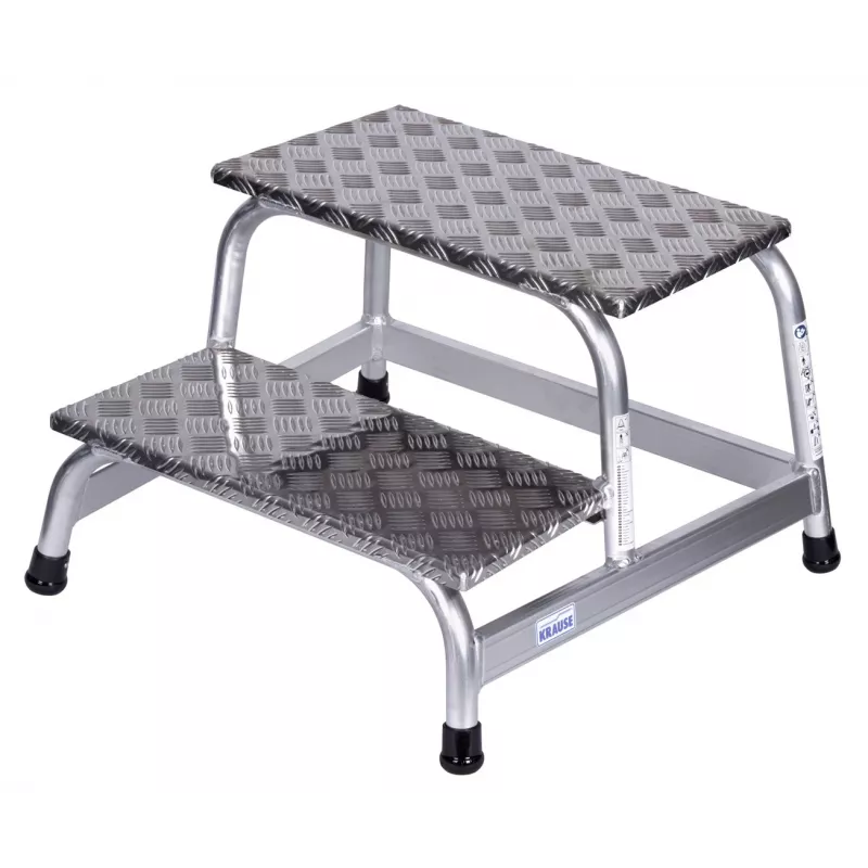 Gradino Krause 805027, alluminio 2 gradini, carico max. 150 kg, lunghezza 680 mm, altezza 41 cm