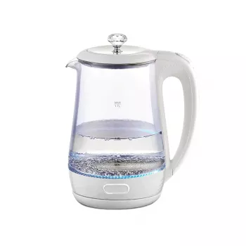 Bollitore Maestro MR 052 WH — 1,7 L, 2200 W, bianco traslucido, corpo in vetro