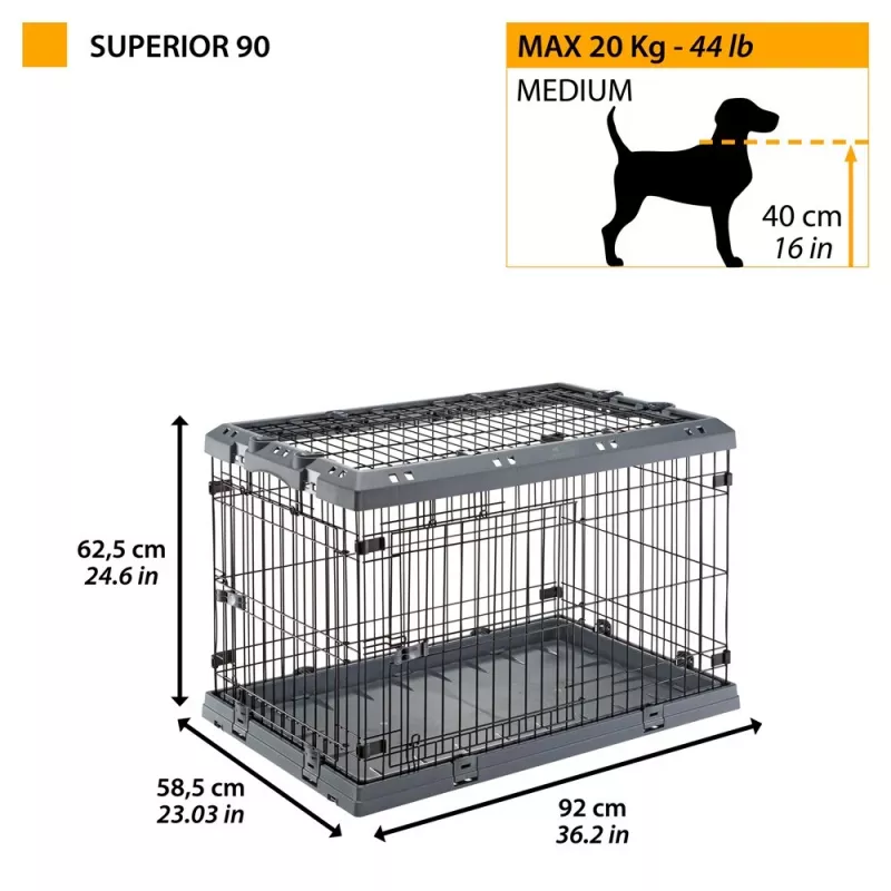FERPLAST Superior 90 - trasportino per cani - 92 x 58,5 x 62,5 cm