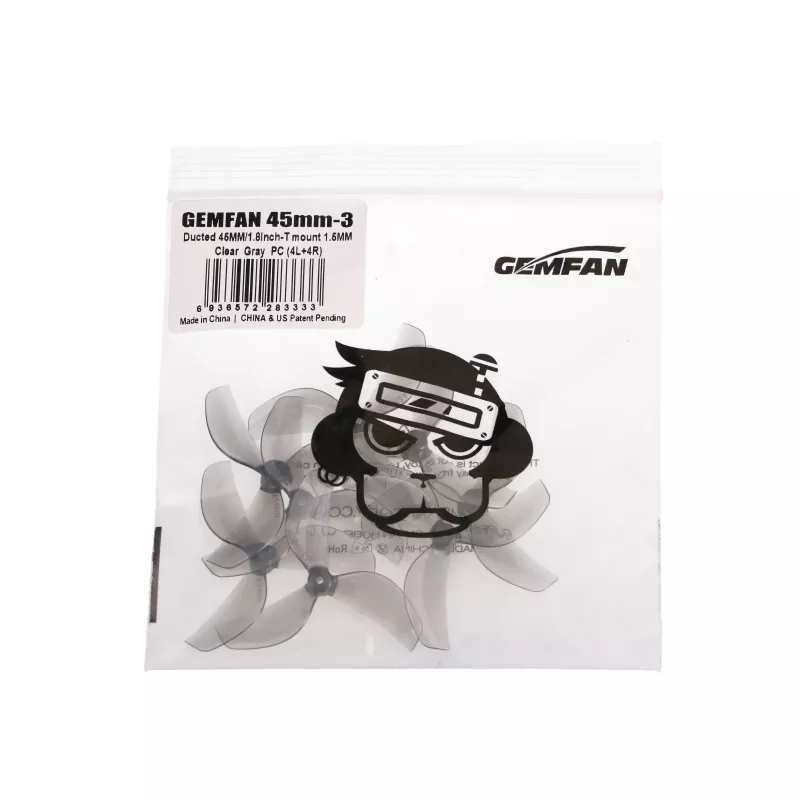 Eliche tripala Gemfan 45 mm grigio | eliche per droni | 8 pezzi