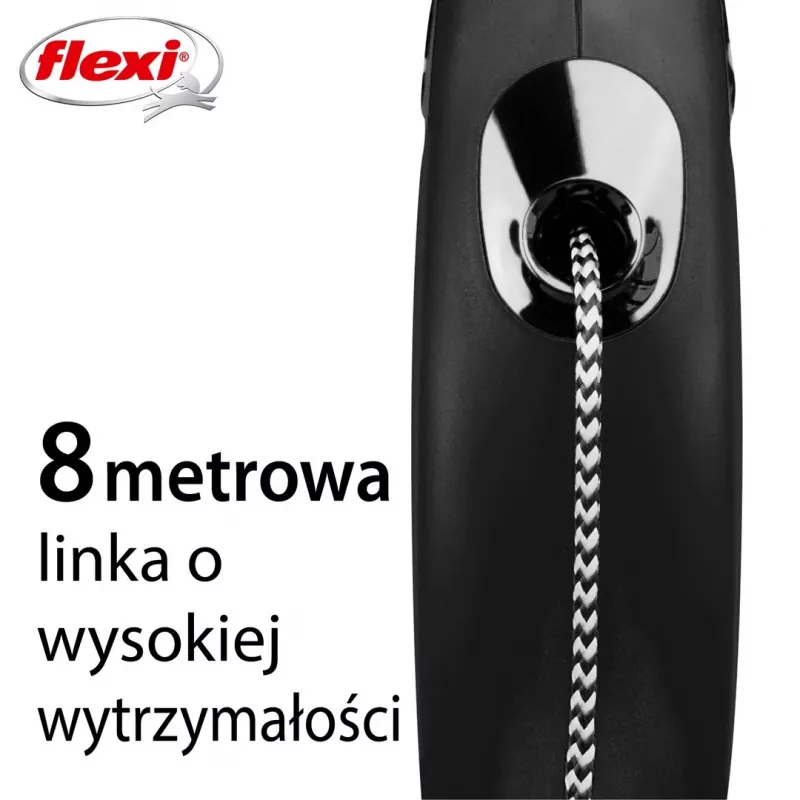 Guinzaglio per cani Flexi New CLASSIC 8 m nero con meccanismo avvolgibile