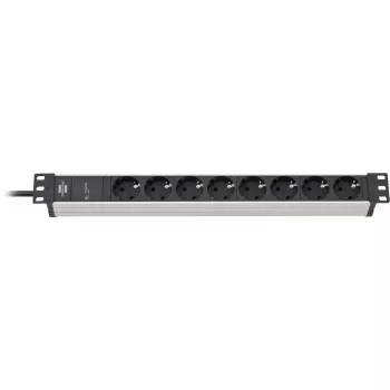 Brennenstuhl 1390007308 - 2 m - 8 prese AC - per interni - IP20 - alluminio - plastica - nero - argento