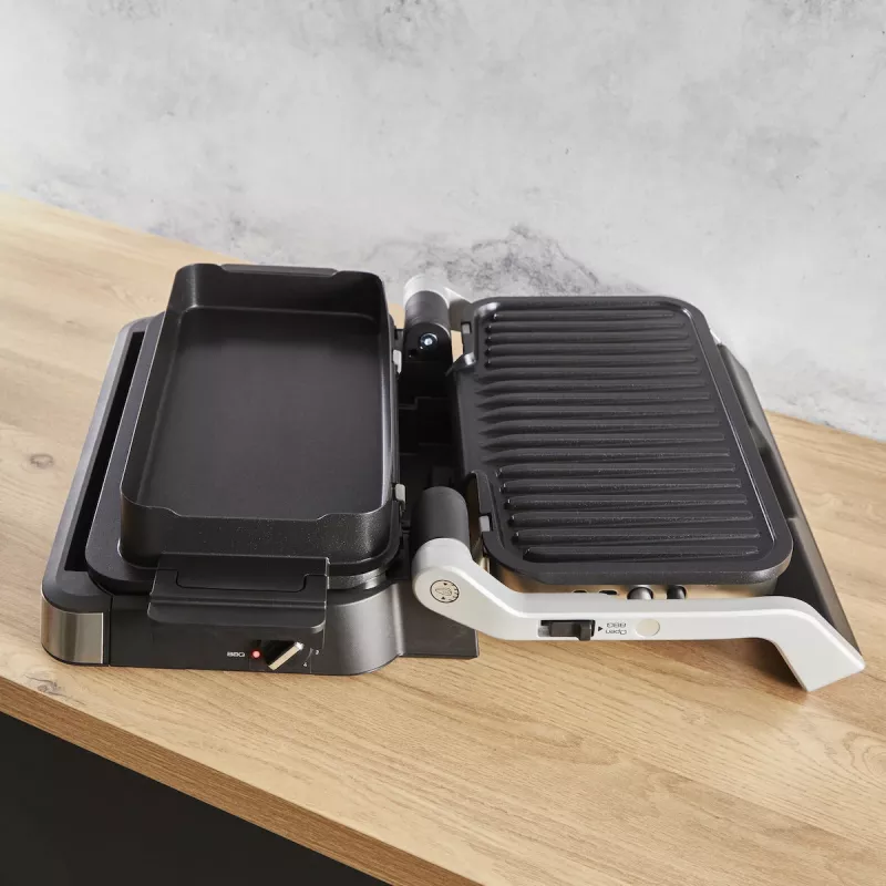 Griglia elettrica Tefal OptiGrill+ XL acciaio inox — grande capacità, programmi di cottura automatici
