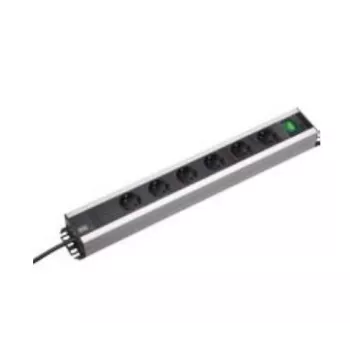 Prolunga elettrica Bachmann 300.008 2 m 6 prese nero, grigio
