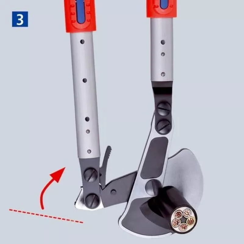 Forbici per cavi Knipex 9532038, utensile di taglio a cricchetto per cavi
