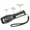 Torcia everActive FL600 — 600 lm, 10 W, corpo in alluminio, IPX4, 130 mm, 3×AAA, rossa