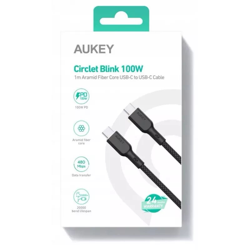 Cavo in nylon AUKEY CB-KCC101 USB-C su USB-C 1 m