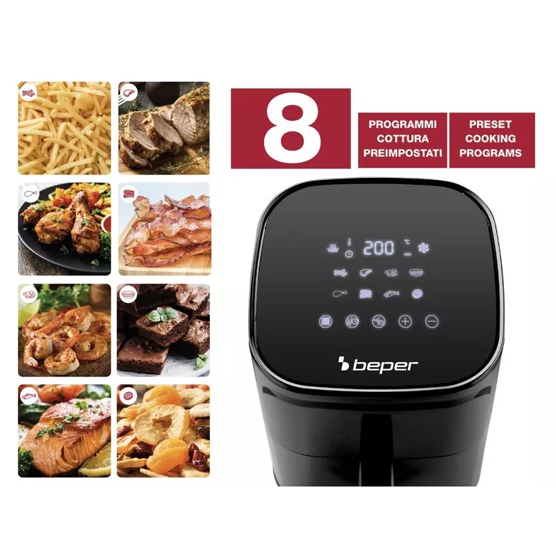 Friggitrice ad aria Beper P101FRI051 5 L 1400 W nera