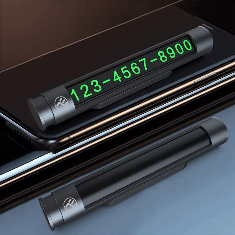 Disco orario di parcheggio Tellur TLL171251 – nero metallizzato, mostra due numeri di telefono