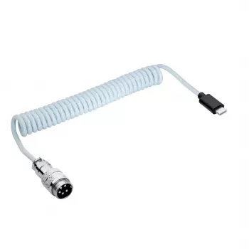 Cavo spiralato Aviator USB-C a USB-C Akyga AK-USB-49 con connettore GX16, USB 2.0, 3 m, bianco