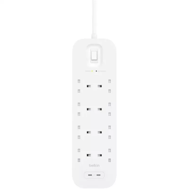 Protezione da sovratensione SurgePlus 8x Schuko 2xUSB-C 900J 2m