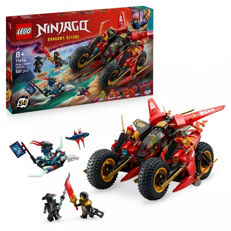 LEGO set veicolo da combattimento ninja 71844 — NINJAGO, 561 pezzi, 6 minifigure, parti mobili, 140×240×220 mm