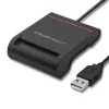 Lettore di carte ID QOLTEC Smart-Chip — USB, nero, 84,5×65×16 mm, 63 g