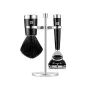 ZWILLING CLASSIC set da barba 3 pezzi con rasoio a mano libera, pennello e supporto - nero