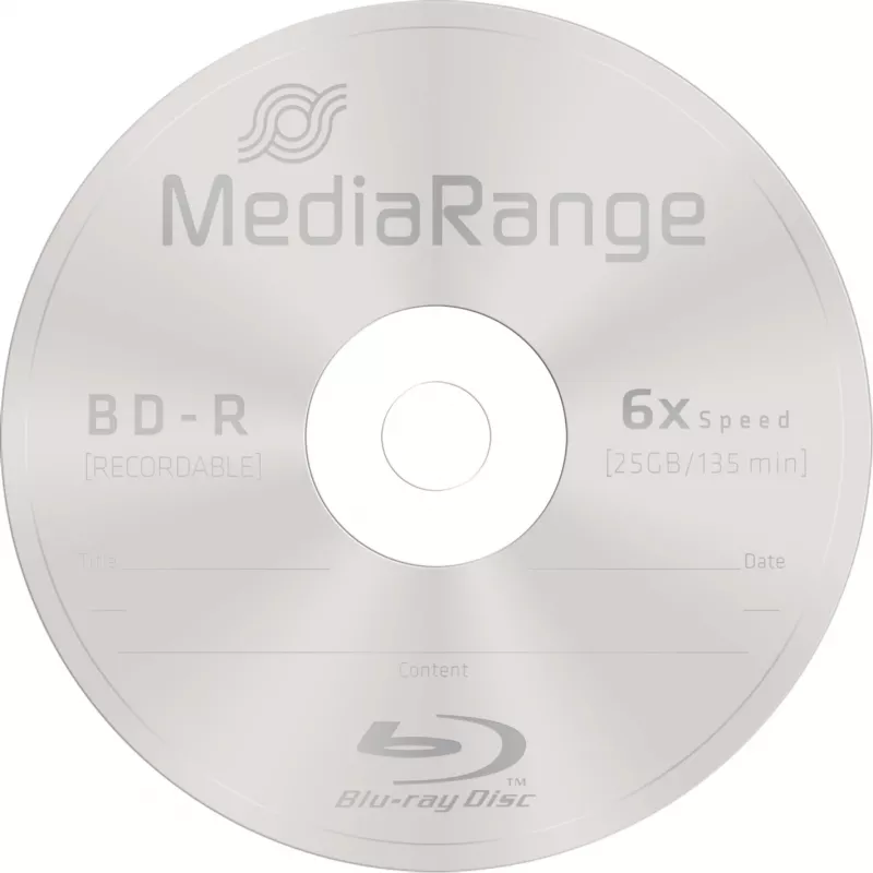 Supporto vergine BD-R MediaRange MR514 25 GB 25 pz.