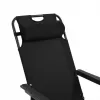 Sedia lounge da giardino pieghevole Black Forest con cuscino, nero