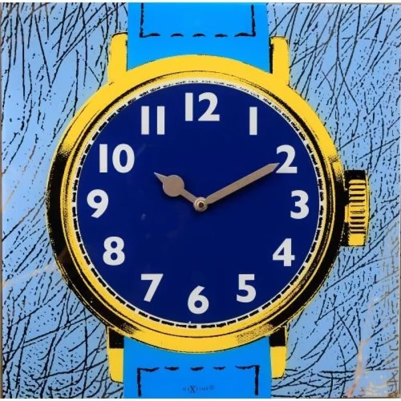 NeXtime orologio 8157 Watch One, 43x43,2 cm, da parete, blu/giallo