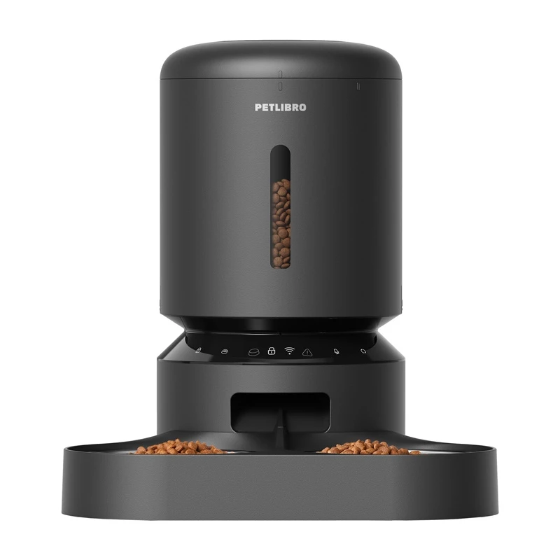 Distributore automatico di cibo per animali Aptel Granary PL-AF103-36B, automatico, 5 l, due ciotole, Wi-Fi (nero)