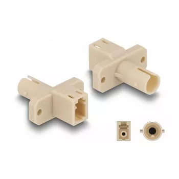 DeLOCK accoppiatore ibrido in fibra ottica LC simplex femmina su ST simplex femmina beige