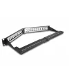 Patch Panel Keystone DeLOCK 19 pollici 24 porte con scarico di trazione 1HE angolato nero