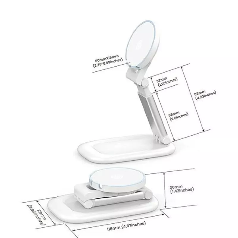 Supporto magnetico SODI BM-310 bianco MagSafe — supporto magnetico per telefono compatibile con caricabatterie MagSafe