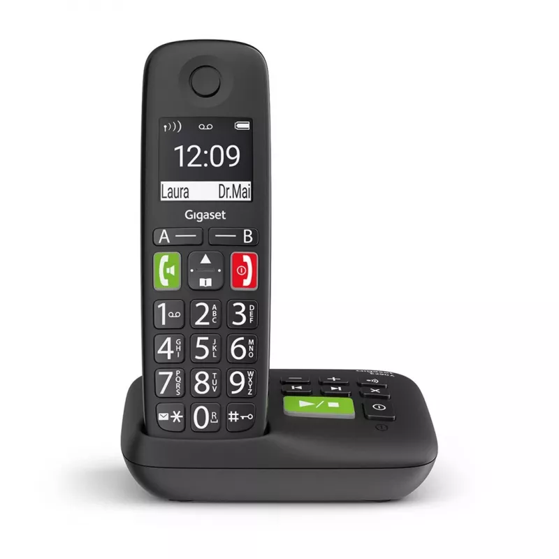 Gigaset E290A Telefono analogico/DECT con identificazione chiamante Nero