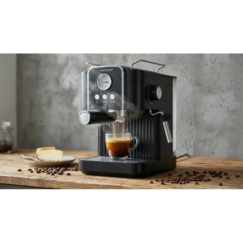 Macchina per caffè espresso ESPERANZA EKC010 — serbatoio acqua 1,8 L, 850 W, 20 bar, monta latte integrato