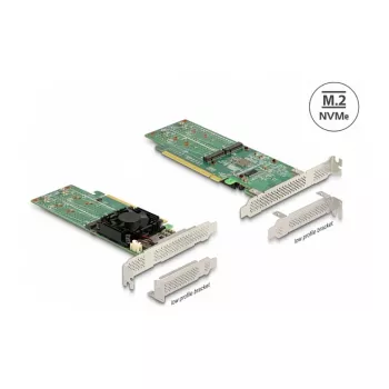 DeLOCK scheda PCI Express x16 su 4 x NVMe M.2 Key M interne – formato Low Profile