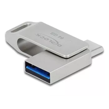 Chiavetta USB DeLOCK 64 GB USB-C Type-A girevole case in metallo