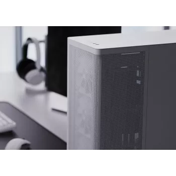 APNX case per PC Midi Tower C1-R-WT-v1 — bianco, supporta ATX/Micro-ATX/Mini-ITX, 3 ventole frontali da 120 mm preinstallate, 3 vani da 3,5