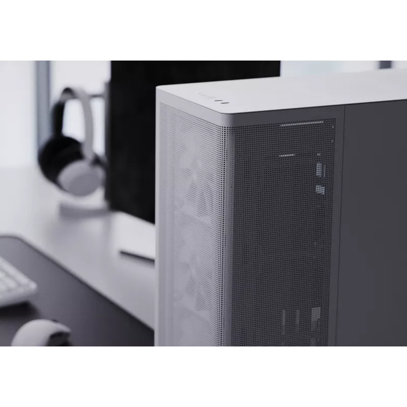 APNX case per PC Midi Tower C1-R-WT-v1 — bianco, supporta ATX/Micro-ATX/Mini-ITX, 3 ventole frontali da 120 mm preinstallate, 3 vani da 3,5