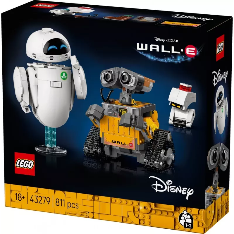 LEGO Disney Pixar 43279 WALL-E ed EVE set di costruzioni, 811 pezzi, 18+