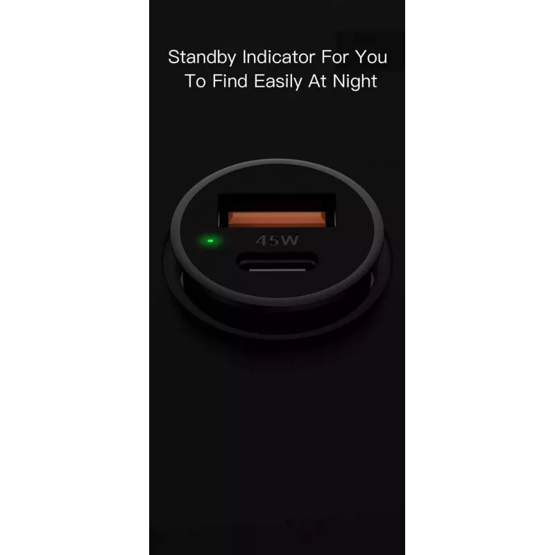 Caricabatterie da auto Orsen C8 45W — ricarica rapida USB-C PD 45W, nero