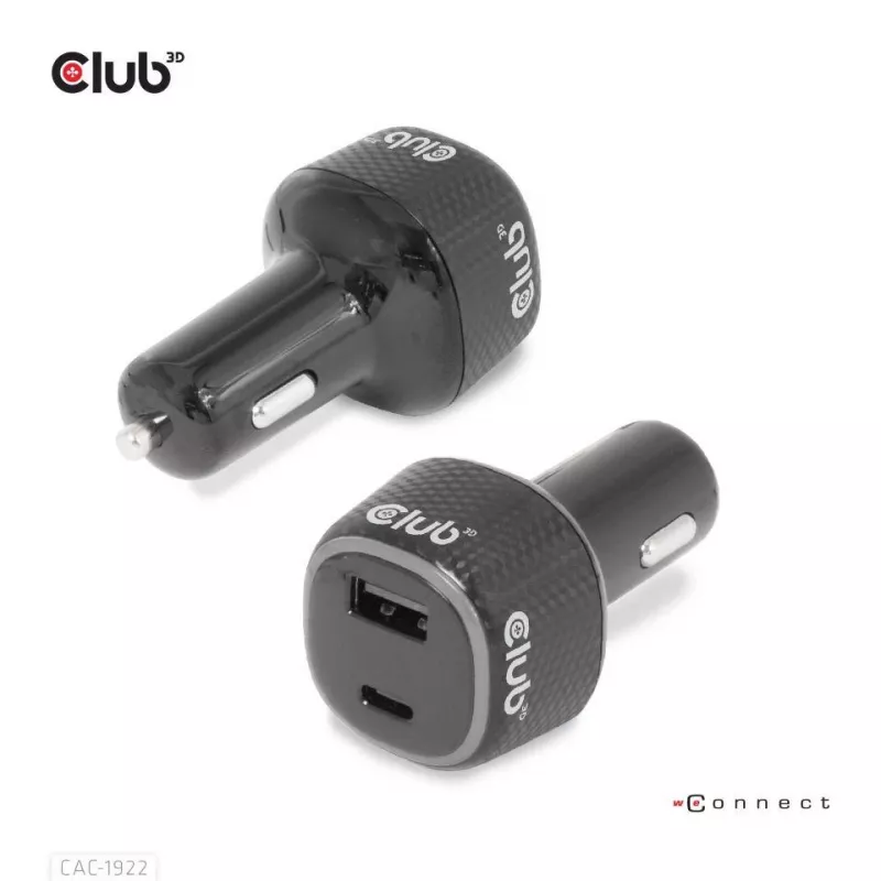 Caricabatterie da auto per notebook/laptop CLUB3D 63 Watt, auto, accendisigari, 24 V, nero