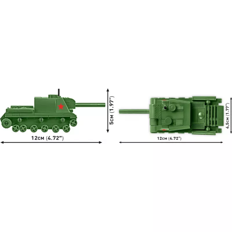 Kit di costruzione Cobi ISU 152 – tema Seconda Guerra Mondiale, 135 pezzi, verde