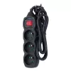 Prolunga elettrica ESPERANZA ELK210K — cavo 1,5 m, 3 prese AC tipo E, spina angolare, interno, nero