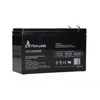 Batteria per UPS Extralink AGM 12V 7,2Ah (7Ah) piombo-acido sigillata VRLA, senza manutenzione, nero