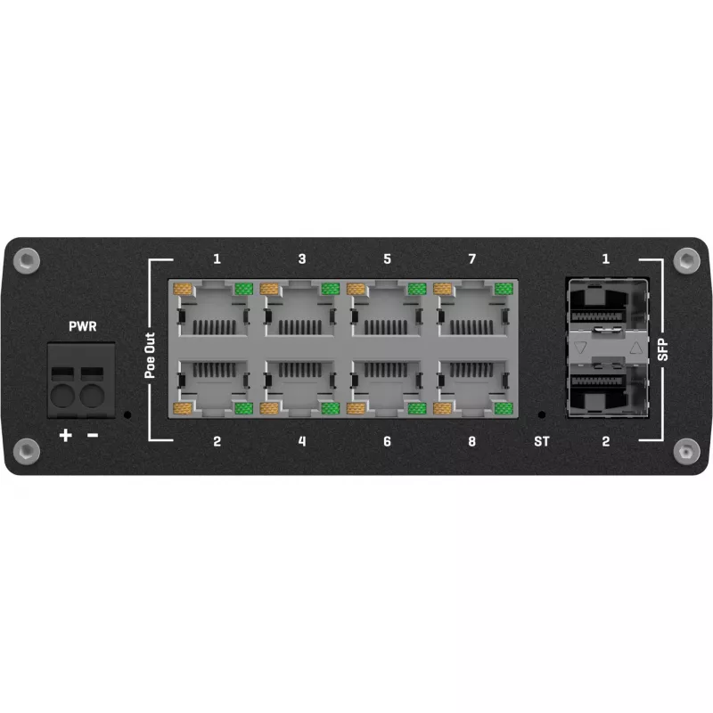 Teltonika TSW202 Managed L2 Gigabit Ethernet (10/100/1000) Power over Ethernet (PoE) alluminio, blu