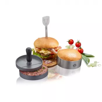 Set burger GEFU G-89494 3 pezzi, acciaio inox, resistente al calore