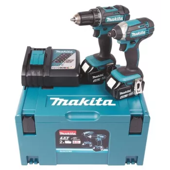 Makita set avvitatore trapano a batteria ricaricabile, 18V, DLX2127MJ