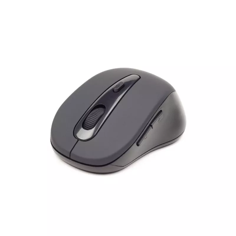 Mouse ottico wireless Bluetooth GEMBIRD MUSWB2 — per destrimani, 1600 DPI, 6 tasti, nero/grigio, batterie AAA